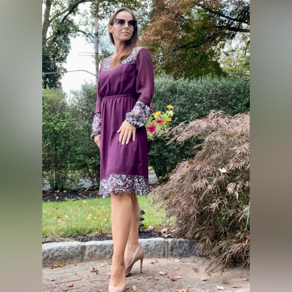 Purple Burgundy Fall Dress - Picture 1 of 16